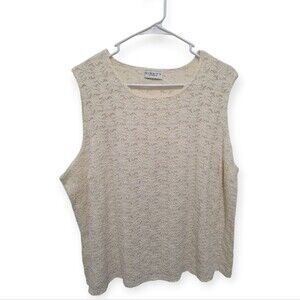 Ninety Vintage Floral Lace Tank 1X